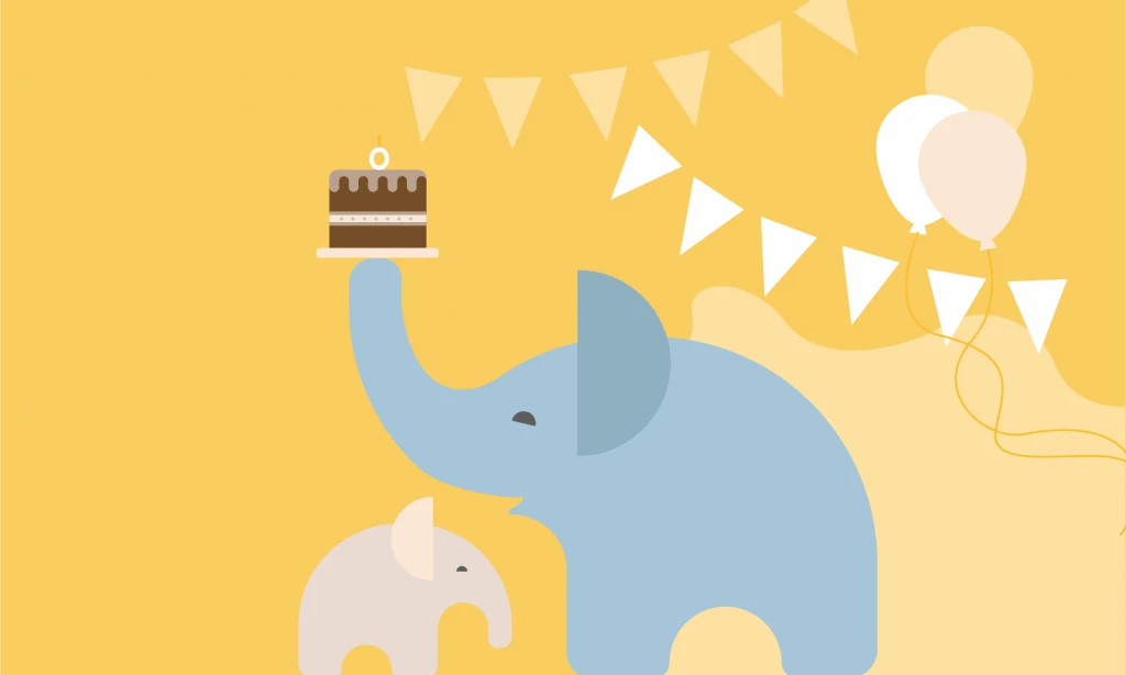 webbabyshower elephant with cake
