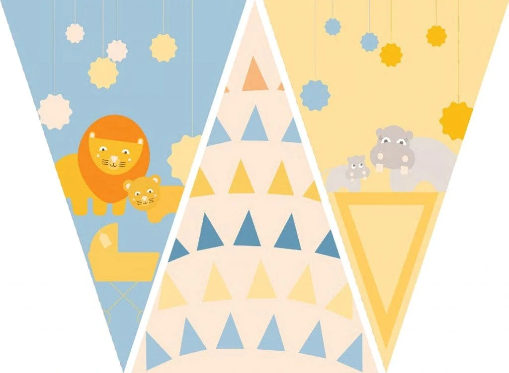 WebBabyShower Printables Party Flags Graphics 2