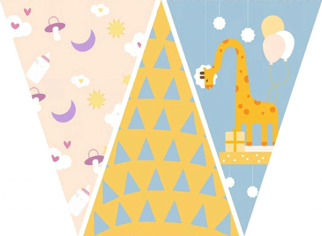 WebBabyShower Printables Party Flags Graphics 5