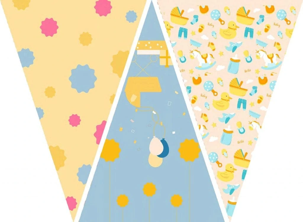 WebBabyShower Printables Party Flags Graphics 8