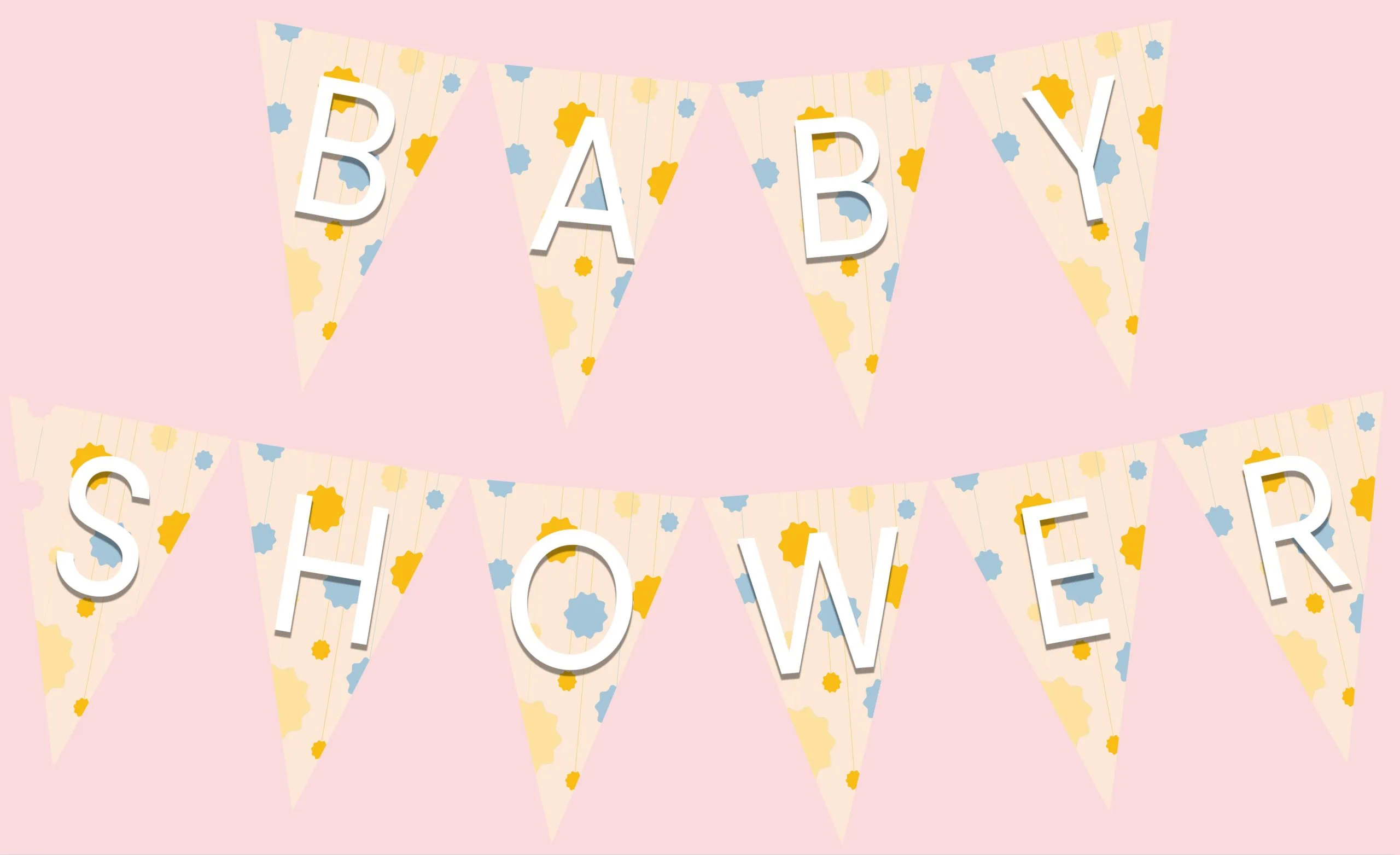 WebBabyShower Printables Bunting Flags pink lt