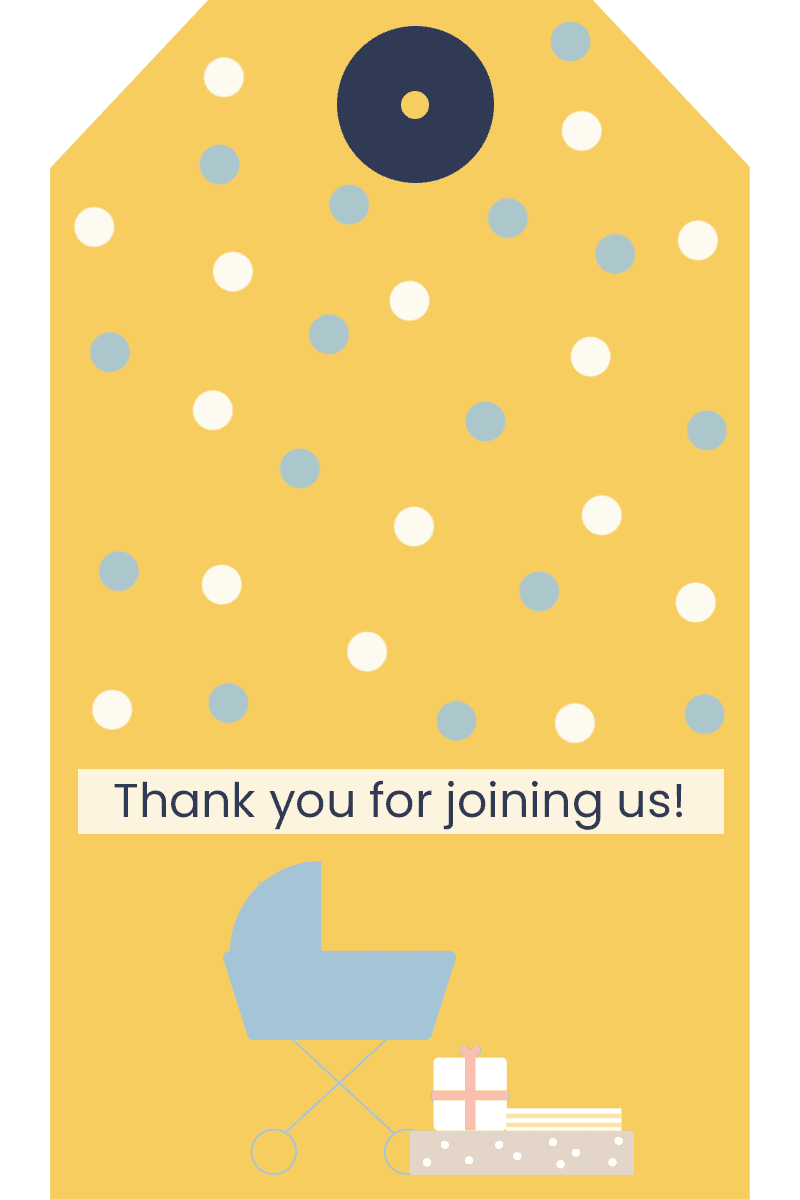 WebBabyShower Printables Gift Tag Yellow