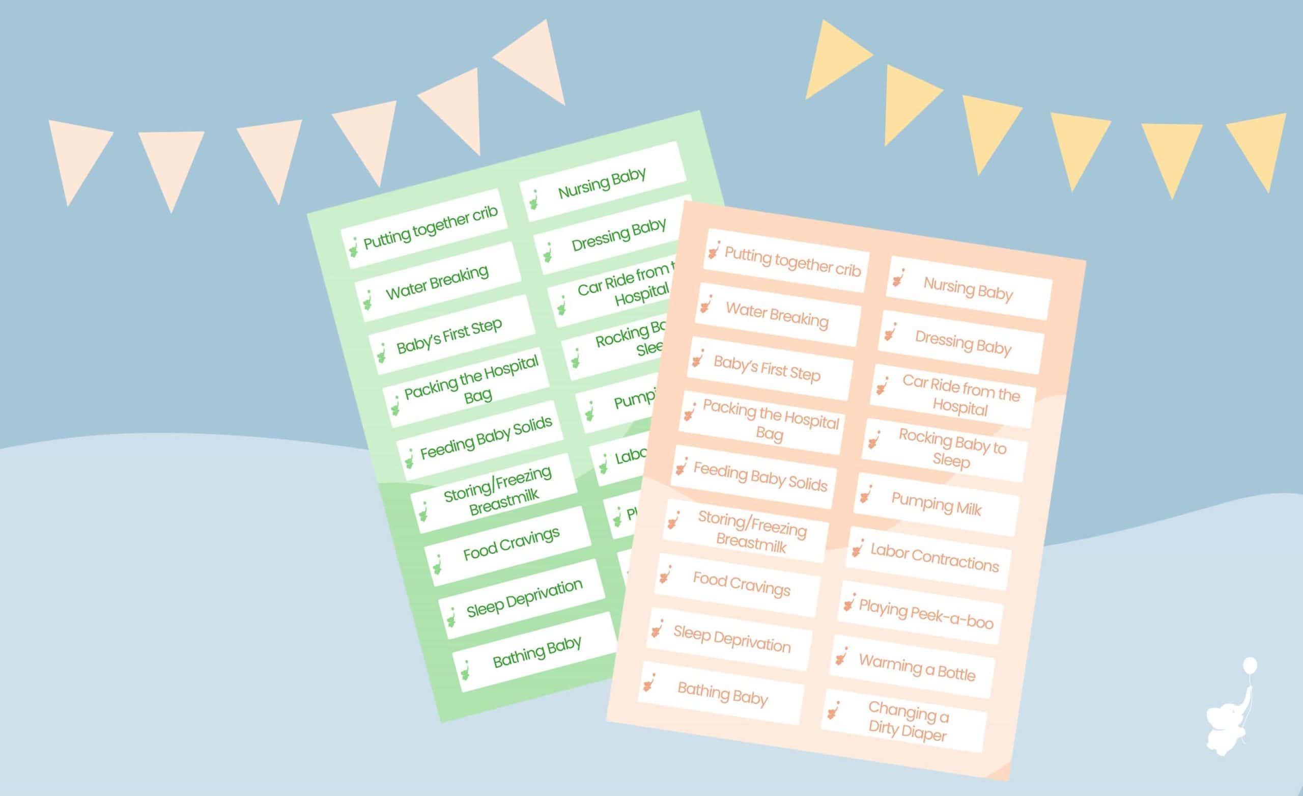 WebBabyShower pictionary header