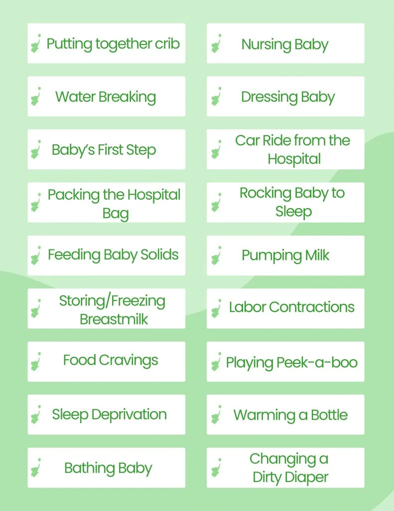 webbabyshower pictionary game printable green