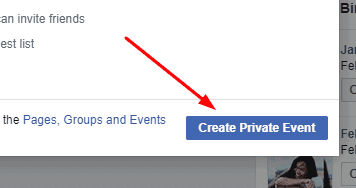 fbevent createprivate | Facebook Baby Shower | WebBabyShower