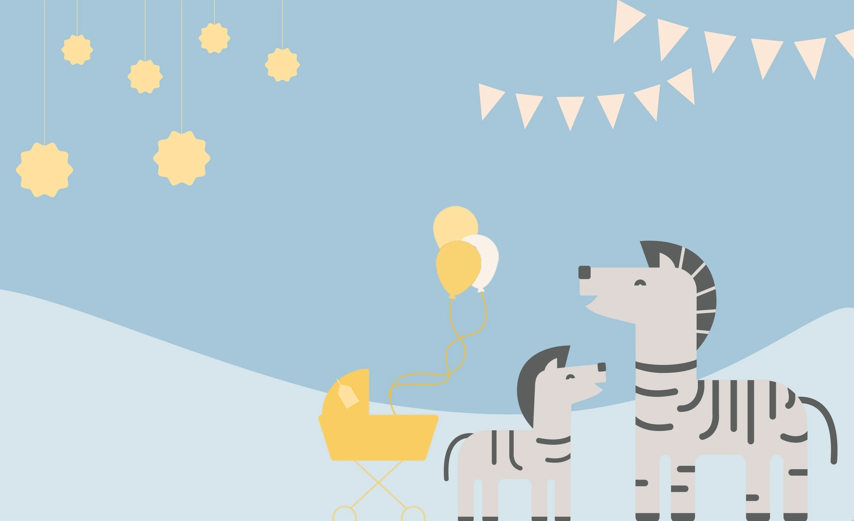 WebBabyShower Zebra Balloons Blue