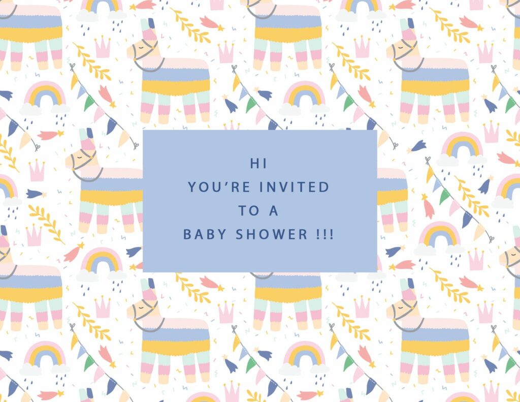 webbabyshower lama invitation