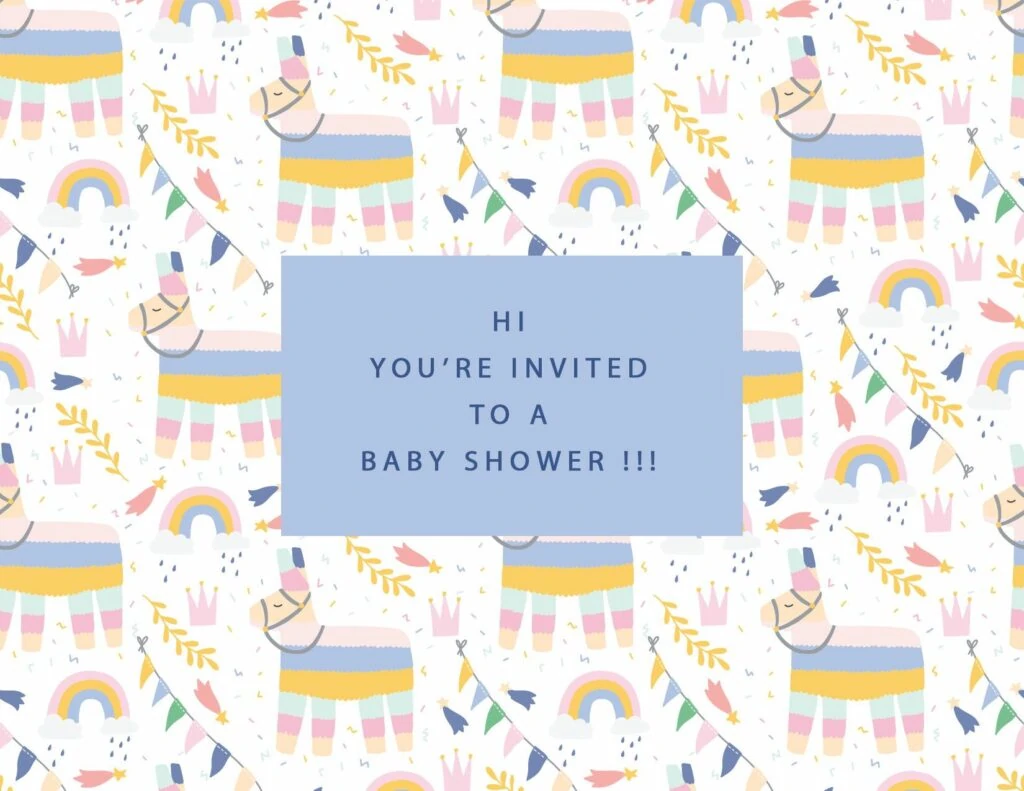 webbabyshower lama invitation