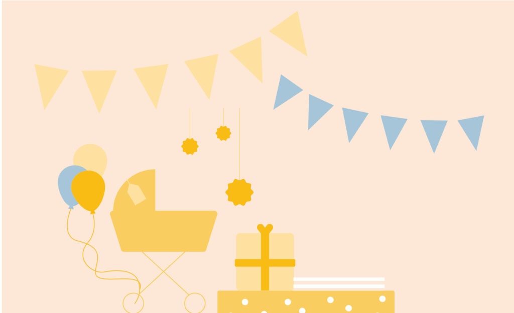 wbs stroller gift balloons decorations | WebBabyShower