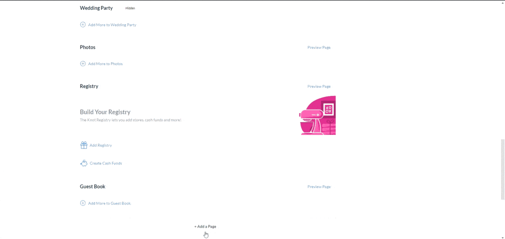 wbs the knot add page | WebBabyShower