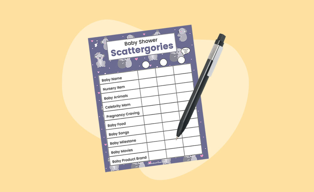 webbabyshower how to play baby scattergories