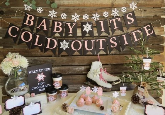 winter baby shower bunting