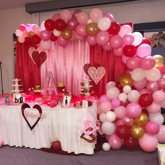 valentines day baby shower balloon garland