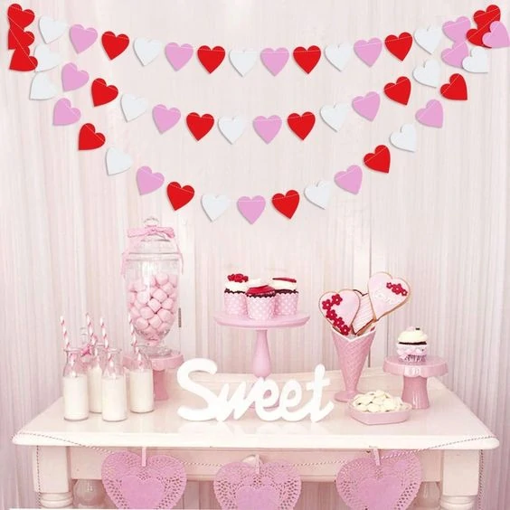 valentines day baby shower heart banner