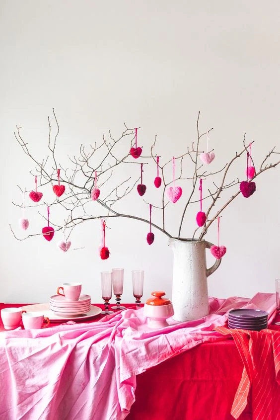 valentines day baby shower heart pom poms