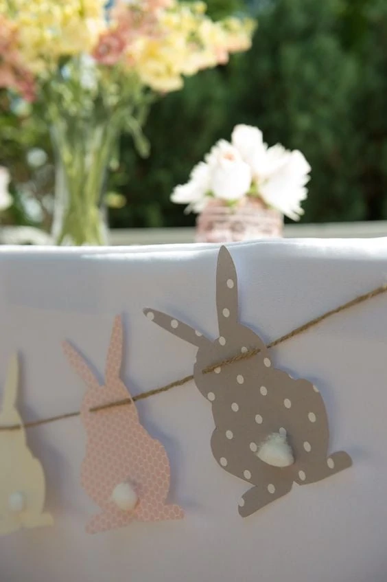 spring baby shower bunny bunting