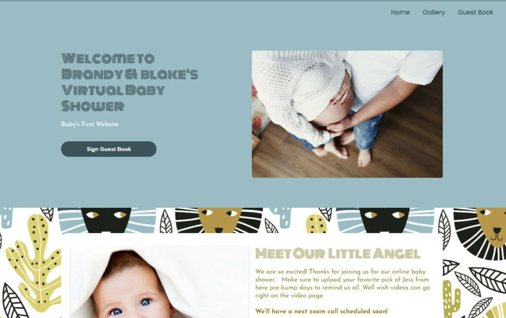 wbs homepage screengrab v2 africanlions | virtual baby shower sites | WebBabyShower