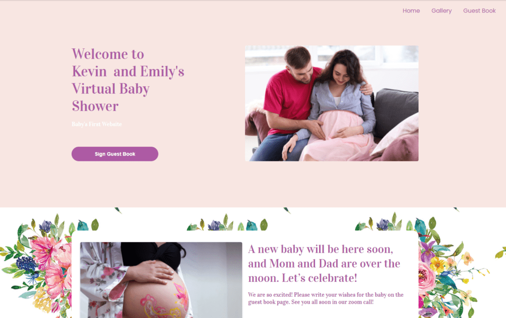 wbs homepage screengrab v2 bouquet | WebBabyShower