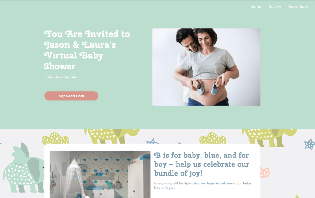 wbs homepage screengrab v2 flyingelephants | WebBabyShower