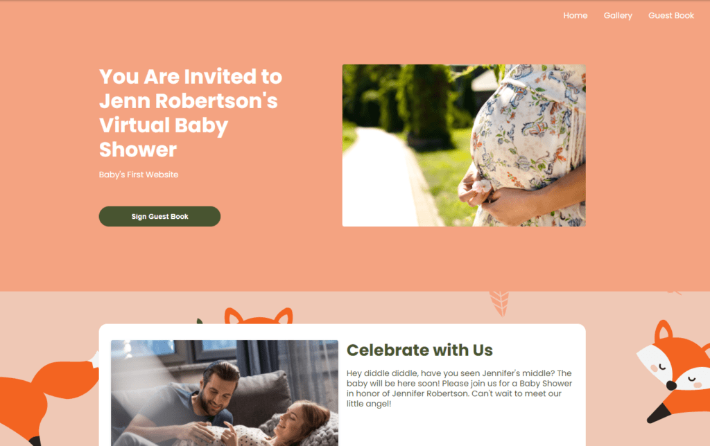 wbs homepage screengrab v2 foxes | WebBabyShower