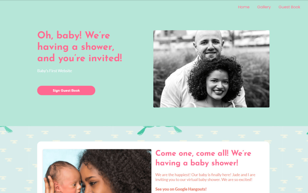 wbs homepage screengrab v2 summerbaby | virtual baby shower sites | WebBabyShower