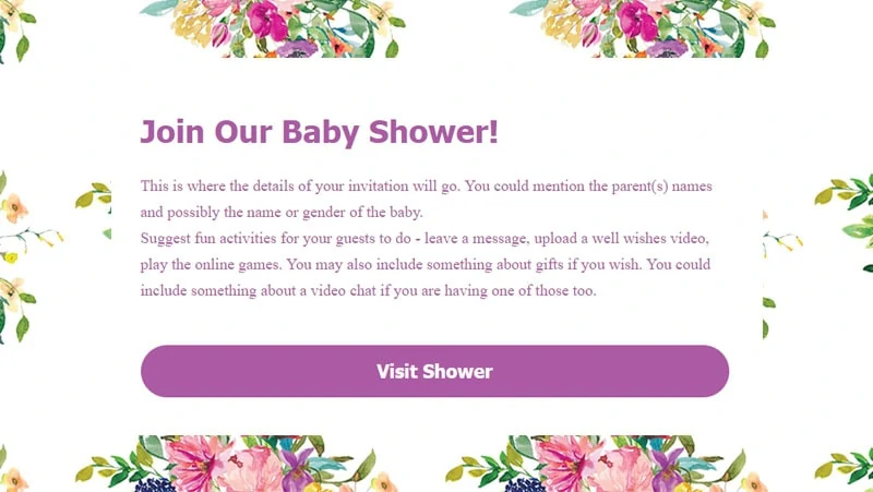 wbs invites v3 bouquet | WebBabyShower