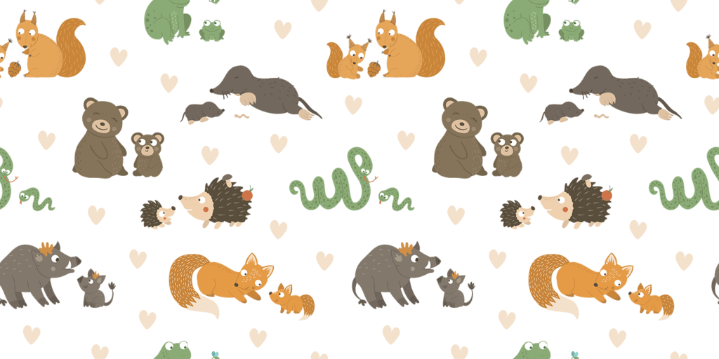 wbs 24 mommy baby forest animals background 1400 | WebBabyShower