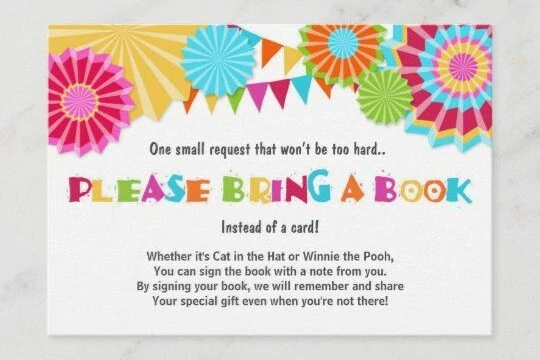 Baby shower Bring a book card Fiesta Mexican Zazzle com edited | WebBabyShower