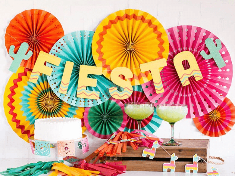 mexican baby shower paper fan
