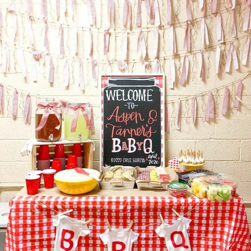 jack and jill baby shower baby q theme