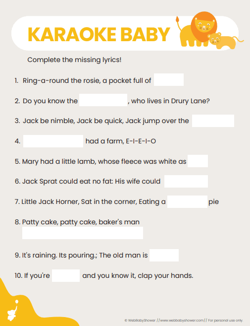 webbabyshower printable baby shower games karaoke baby