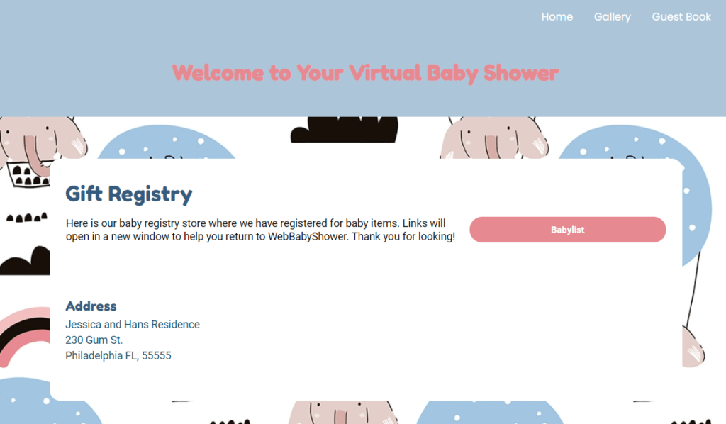 webbabyshower gift registry