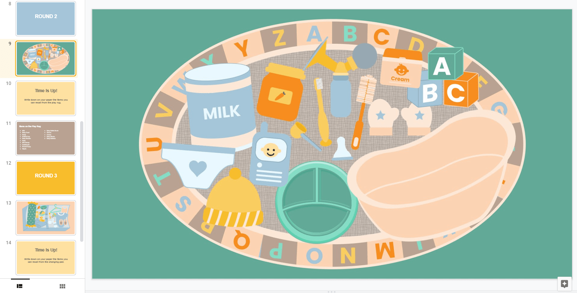 webbabyshower memory game google slides