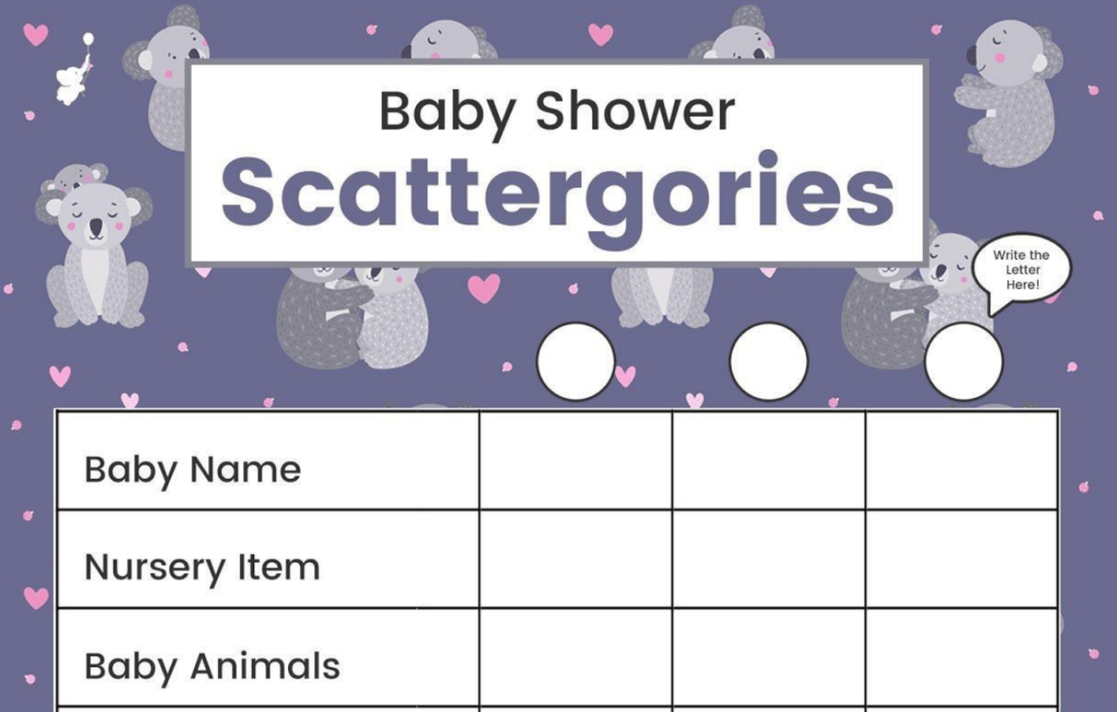 scattergories snip | WebBabyShower