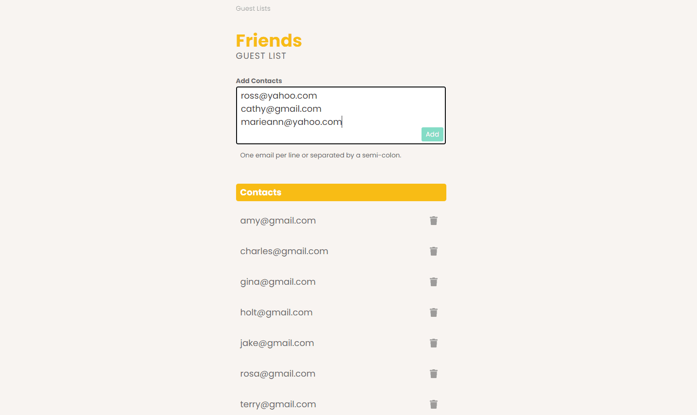webbabyshower invite guest list