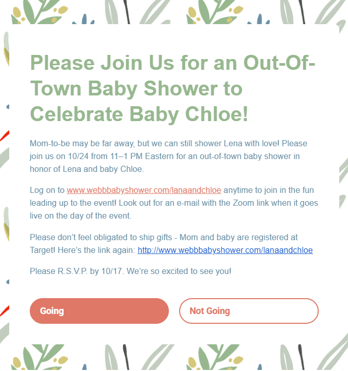 WebBabyShower out of town baby shower invite
