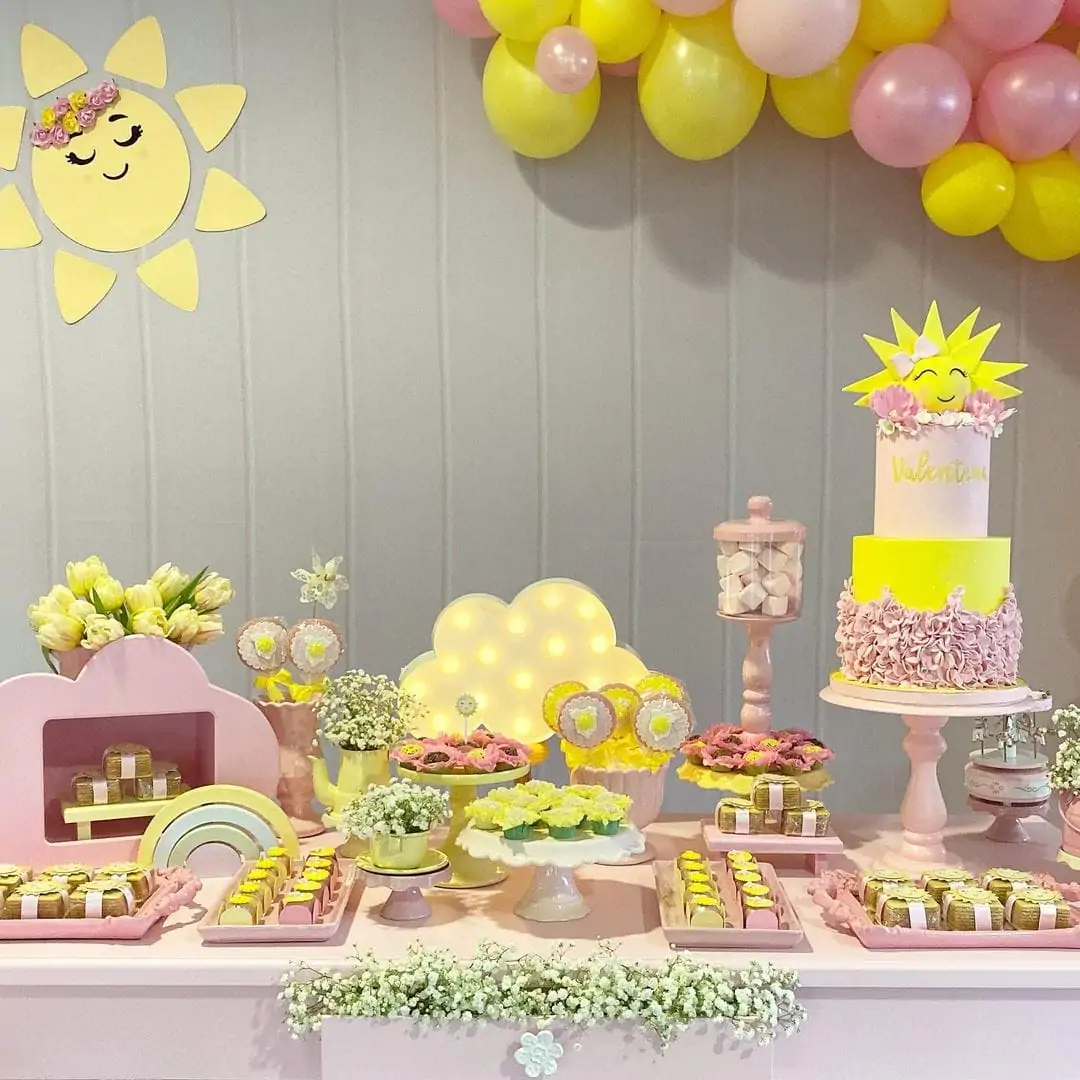 sunshine themed baby shower