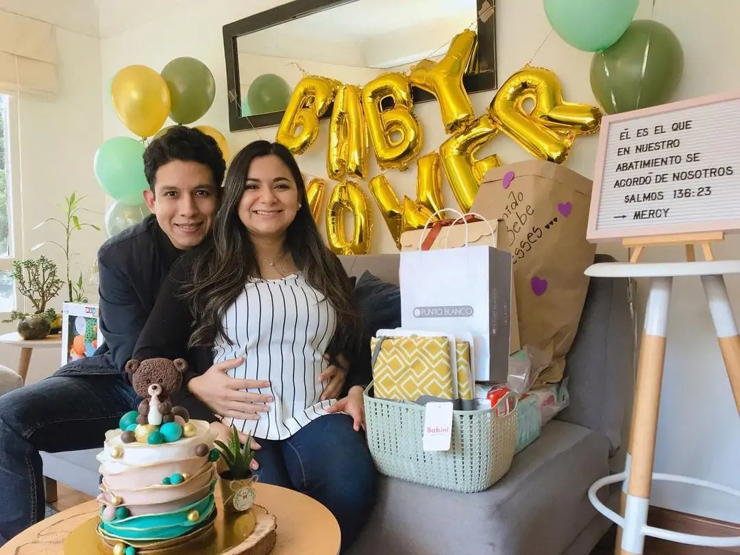 virtual baby shower with mom and dad