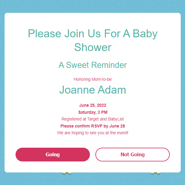 webbabyshower baby shower reminder wording
