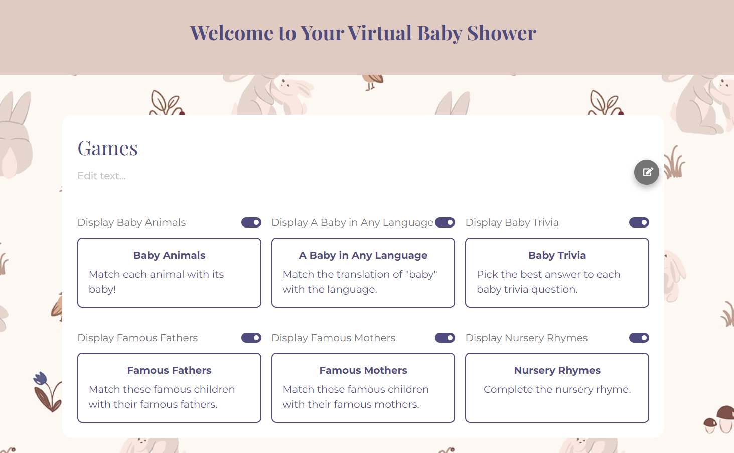 webbabyshower site choose games to play