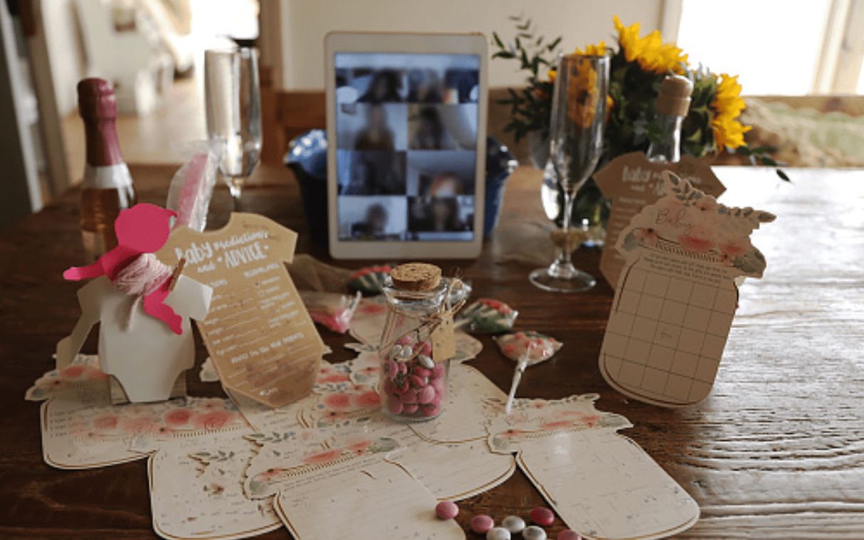 I don't want a baby shower video chat with guest