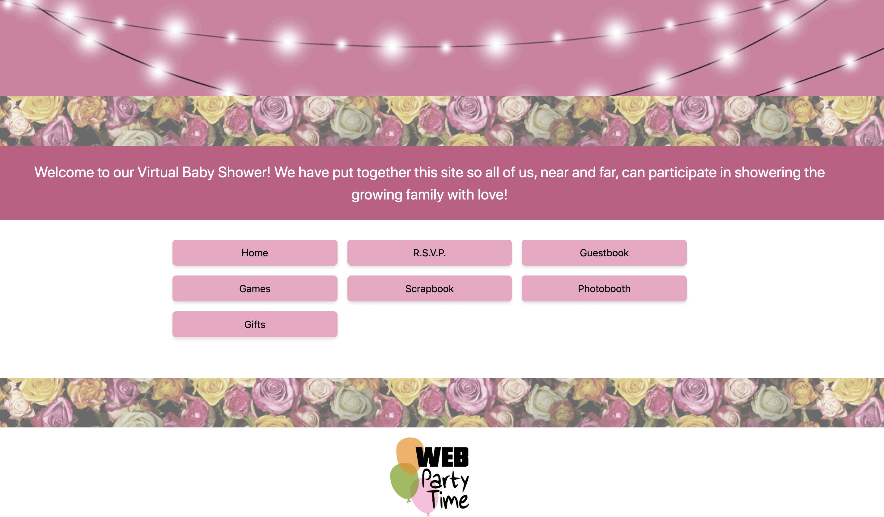 web party time shower