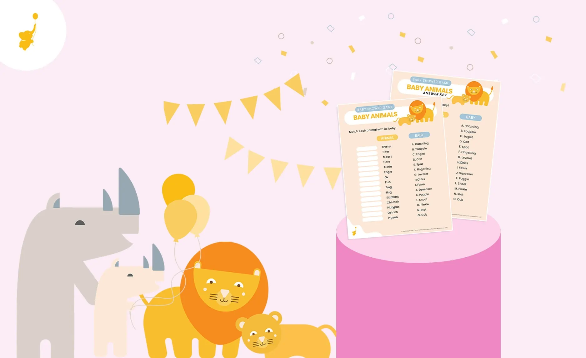webbabyshower header image baby animals baby shower game