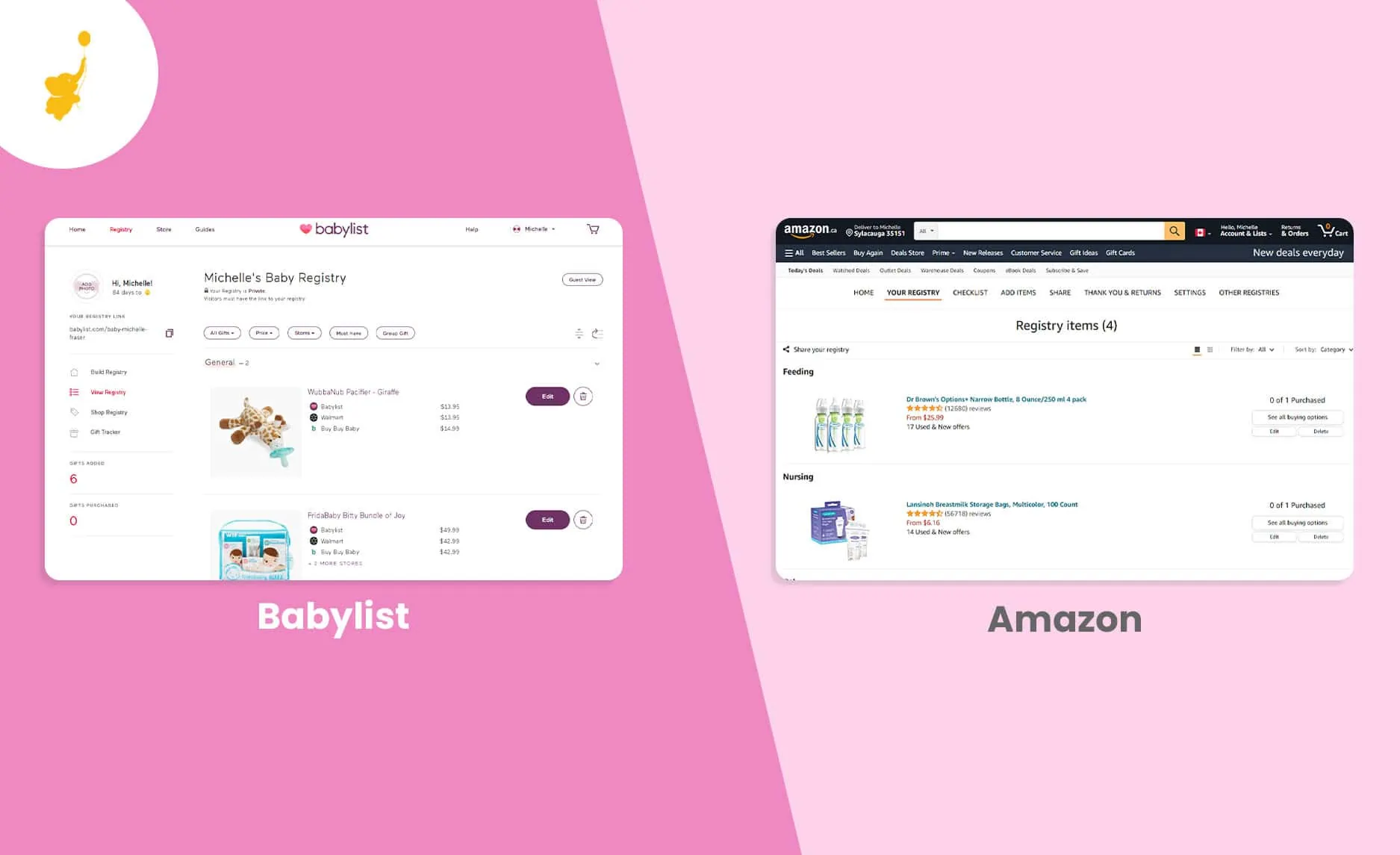 webbabyshower header image babylist vs amazon