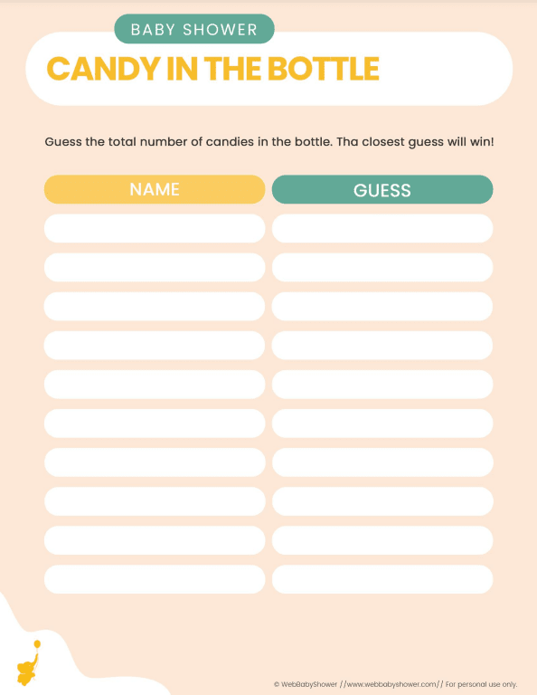 webbabyshower game candy in a bottle