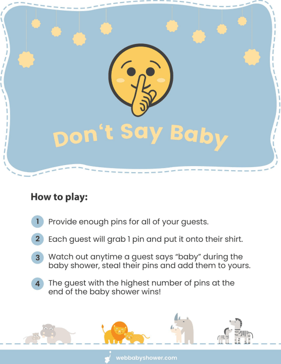 webbabyshower game dont say baby