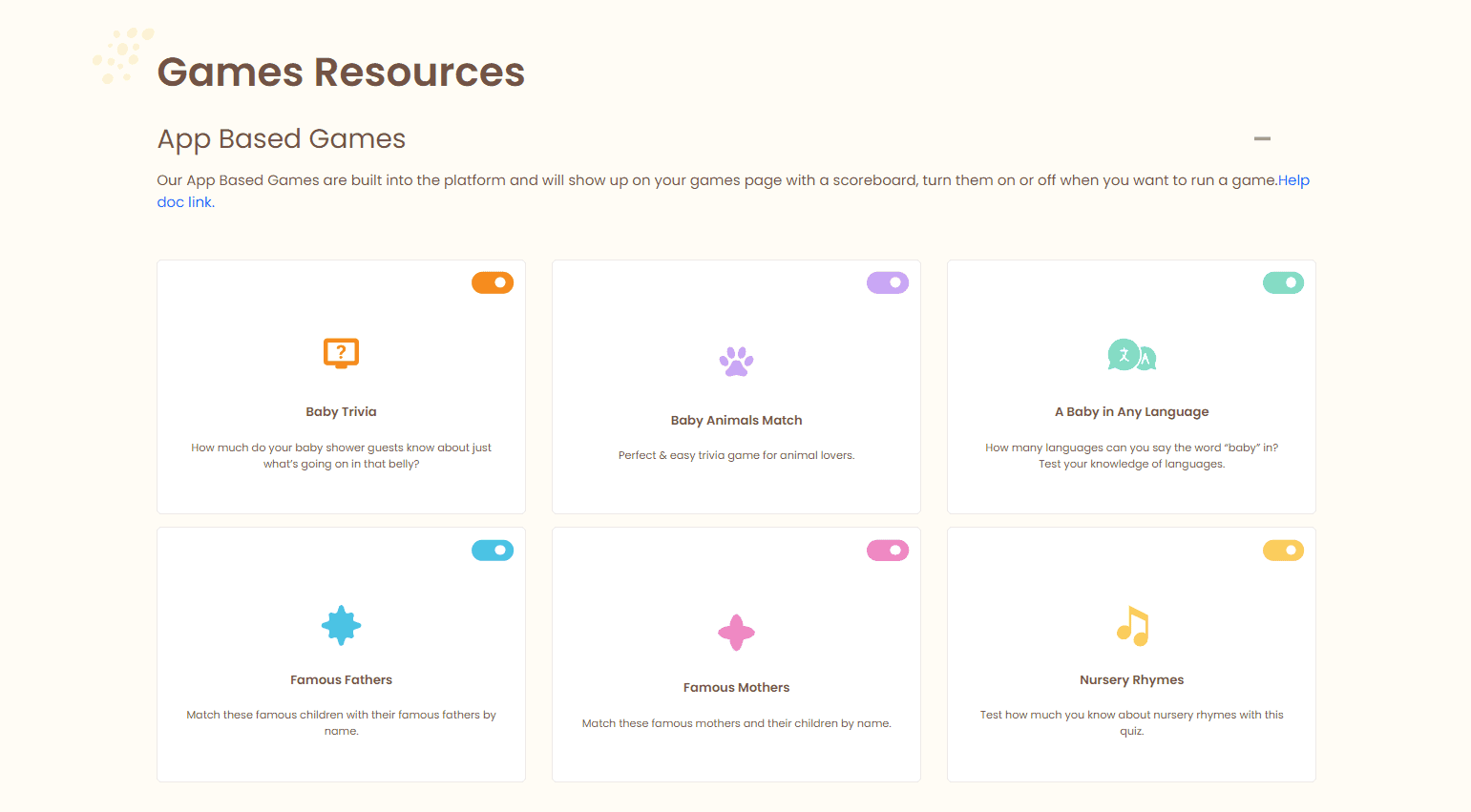 webbabyshower game resources
