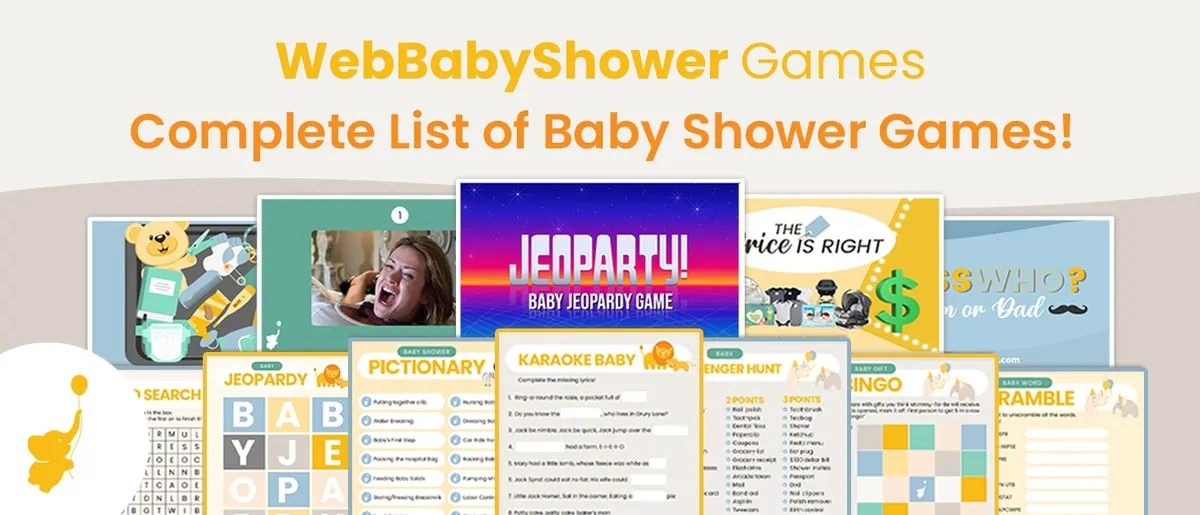 webbabyshower games list graphic
