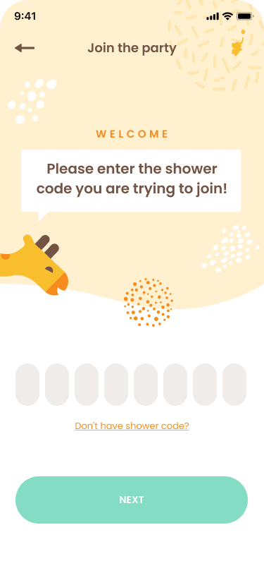 webbabyshower mobile app shower code