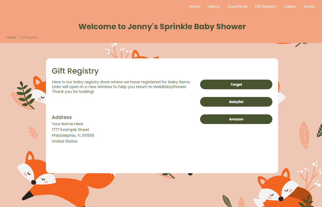 webbabyshower registry page